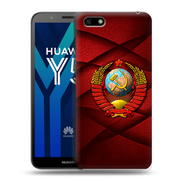 Силиконовый чехол на Huawei Y5 Prime (2018) с принтом Герб СССР