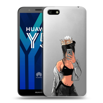 Силиконовый чехол на Huawei Y5 Prime (2018) с принтом Женские принты
