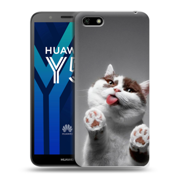 Силиконовый чехол на Huawei Y5 Prime (2018) с принтом Коты