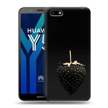 Силиконовый чехол на Huawei Y5 Prime (2018) с принтом Черная клубника