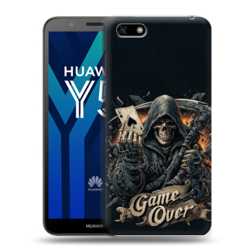 Силиконовый чехол на Huawei Y5 Prime (2018) с принтом Скелет карты