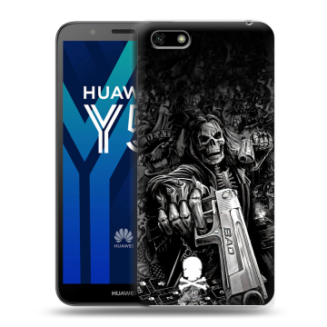 Силиконовый чехол на Huawei Y5 Prime (2018) с принтом Скелет