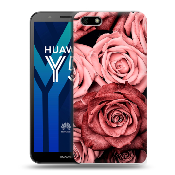 Силиконовый чехол на Huawei Y5 Prime (2018) с принтом Цветы розы