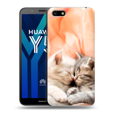 Силиконовый чехол на Huawei Y5 Prime (2018) с принтом Котята