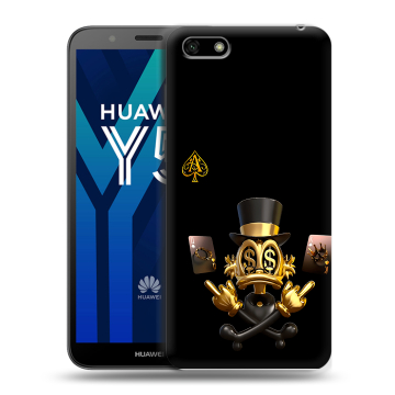 Силиконовый чехол на Huawei Y5 Prime (2018) с принтом Золотой скрудж макдак Силиконовый чехол на Huawei Y5 Prime (2018) с принтом Золотой скрудж макдак