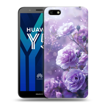 Силиконовый чехол на Huawei Y5 Prime (2018) с принтом Розы цветы Силиконовый чехол на Huawei Y5 Prime (2018) с принтом Розы цветы