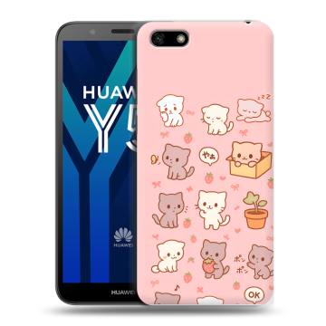 Силиконовый чехол на Huawei Y5 Prime (2018) с принтом Hello Kitty Хелоу Кити