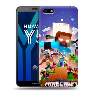Силиконовый чехол на Huawei Y5 Prime (2018) с принтом Майнкрафт Minecraft Силиконовый чехол на Huawei Y5 Prime (2018) с принтом Майнкрафт Minecraft