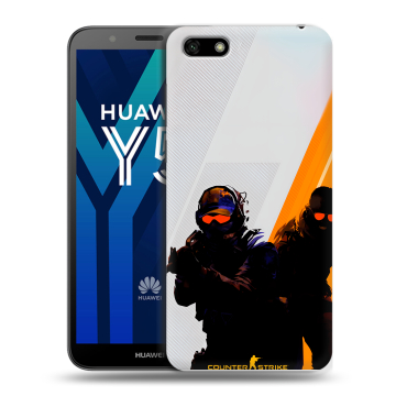 Силиконовый чехол на Huawei Y5 Prime (2018) с принтом Контер страйк Counter strike
