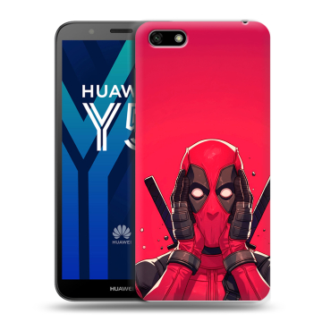 Силиконовый чехол на Huawei Y5 Prime (2018) с принтом Дедпул Deadpool