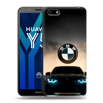Силиконовый чехол на Huawei Y5 Prime (2018) с принтом БМВ BMW Силиконовый чехол на Huawei Y5 Prime (2018) с принтом БМВ BMW