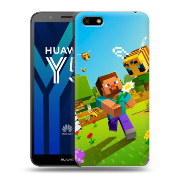Силиконовый чехол на Huawei Y5 Prime (2018) с принтом Майнкрафт Minecraft Силиконовый чехол на Huawei Y5 Prime (2018) с принтом Майнкрафт Minecraft