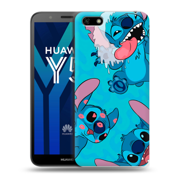 Силиконовый чехол на Huawei Y5 Prime (2018) с принтом Лило и Стич Силиконовый чехол на Huawei Y5 Prime (2018) с принтом Лило и Стич