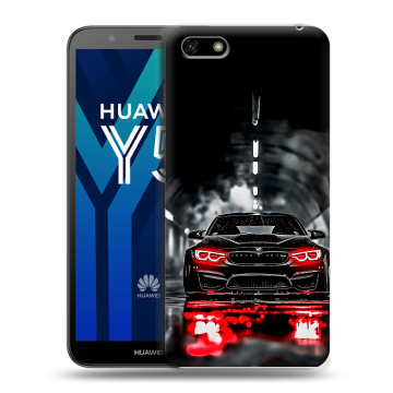 Силиконовый чехол на Huawei Y5 Prime (2018) с принтом BMW БМВ Силиконовый чехол на Huawei Y5 Prime (2018) с принтом BMW БМВ