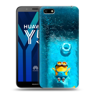 Силиконовый чехол на Huawei Y5 Prime (2018) с принтом Миньоны Силиконовый чехол на Huawei Y5 Prime (2018) с принтом Миньоны