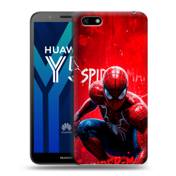 Силиконовый чехол на Huawei Y5 Prime (2018) с принтом Spiderman Человек паук Силиконовый чехол на Huawei Y5 Prime (2018) с принтом Spiderman Человек паук