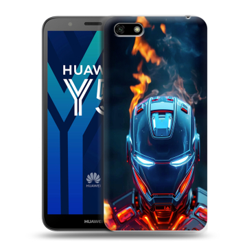 Силиконовый чехол на Huawei Y5 Prime (2018) с принтом IronMan Железный человек