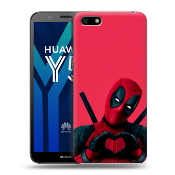 Силиконовый чехол на Huawei Y5 Prime (2018) с принтом Дедпул Deadpool