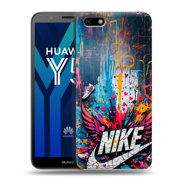 Силиконовый чехол на Huawei Y5 Prime (2018) с принтом Nike Найк