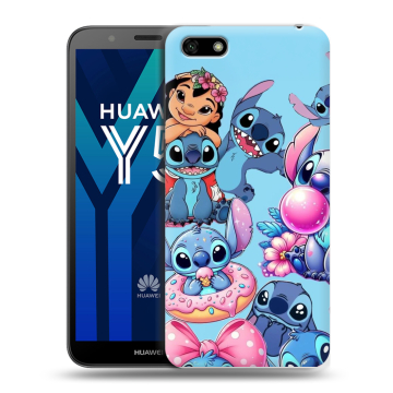 Силиконовый чехол на Huawei Y5 Prime (2018) с принтом Лило и Стич Силиконовый чехол на Huawei Y5 Prime (2018) с принтом Лило и Стич