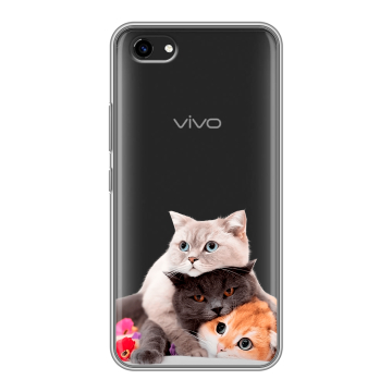 Пластиковый чехол на Vivo Y81 с принтом Кошки Пластиковый чехол на Vivo Y81 с принтом Кошки