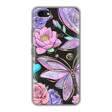 Пластиковый чехол на Vivo Y81 с принтом Бабочки и цветы