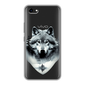 Пластиковый чехол на Vivo Y81 с принтом Волк в лесу