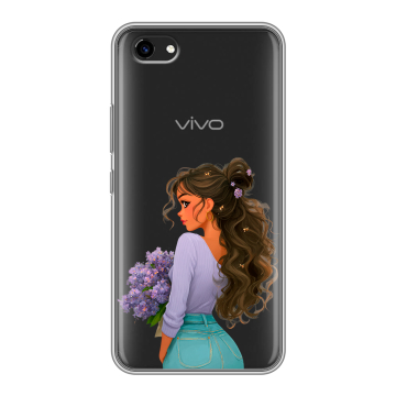 Пластиковый чехол на Vivo Y81 с принтом девушка цветы Пластиковый чехол на Vivo Y81 с принтом девушка цветы