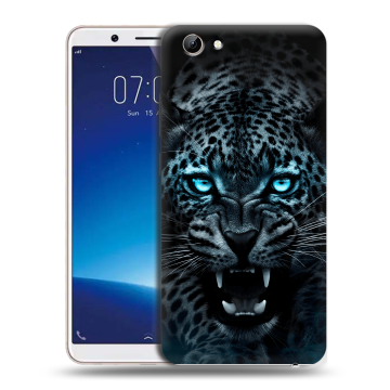 Силиконовый чехол на Vivo Y71 с принтом Темный леопард Силиконовый чехол на Vivo Y71 с принтом Темный леопард