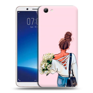 Силиконовый чехол на Vivo Y71 с принтом Девушка и букет Силиконовый чехол на Vivo Y71 с принтом Девушка и букет