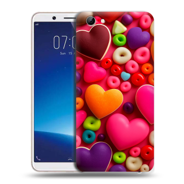 Силиконовый чехол на Vivo Y71 с принтом Сердечки Силиконовый чехол на Vivo Y71 с принтом Сердечки