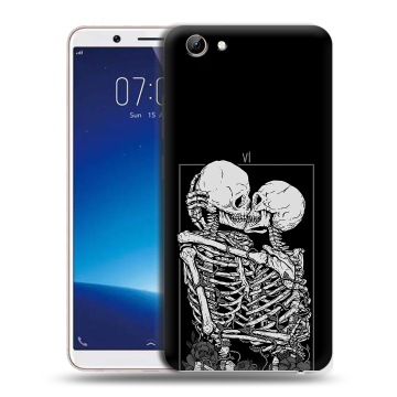 Силиконовый чехол на Vivo Y71 с принтом Поцелуй скелетов Силиконовый чехол на Vivo Y71 с принтом Поцелуй скелетов
