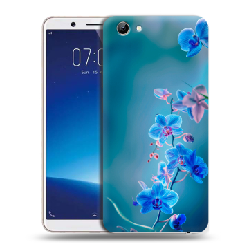 Силиконовый чехол на Vivo Y71 с принтом Голубые цветы Силиконовый чехол на Vivo Y71 с принтом Голубые цветы