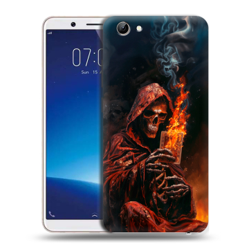 Силиконовый чехол на Vivo Y71 с принтом Скелет и карты Силиконовый чехол на Vivo Y71 с принтом Скелет и карты
