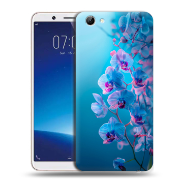Силиконовый чехол на Vivo Y71 с принтом голубые орхидеи Силиконовый чехол на Vivo Y71 с принтом голубые орхидеи