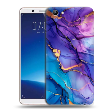 Силиконовый чехол на Vivo Y71 с принтом синий мрамор Силиконовый чехол на Vivo Y71 с принтом синий мрамор
