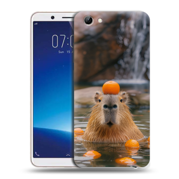 Силиконовый чехол на Vivo Y71 с принтом Капибара с апельсином Силиконовый чехол на Vivo Y71 с принтом Капибара с апельсином