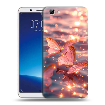 Силиконовый чехол на Vivo Y71 с принтом бабочки розовые Силиконовый чехол на Vivo Y71 с принтом бабочки розовые