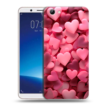 Силиконовый чехол на Vivo Y71 с принтом розовые сердечки Силиконовый чехол на Vivo Y71 с принтом розовые сердечки