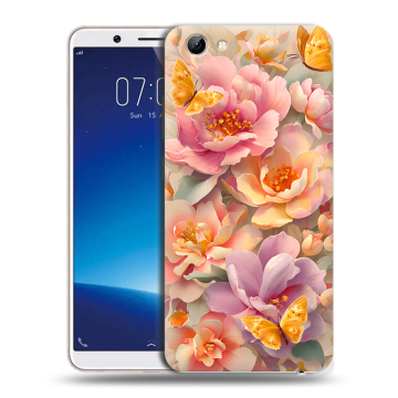Силиконовый чехол на Vivo Y71 с принтом Цветы и бабочки