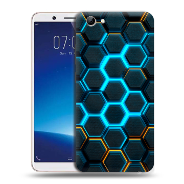 Силиконовый чехол на Vivo Y71 с принтом Неоновые соты