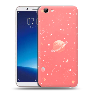 Силиконовый чехол на Vivo Y71 с принтом Розовый космос