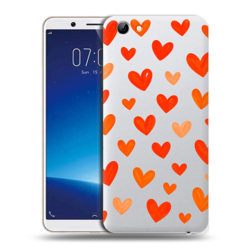 Силиконовый чехол на Vivo Y71 с принтом Сердечки