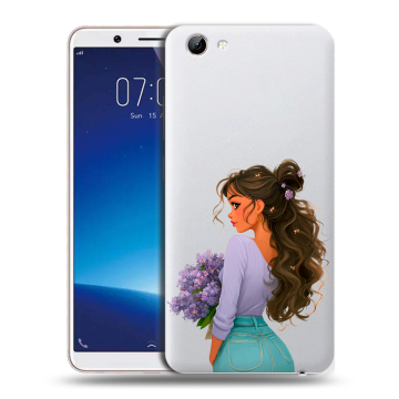 Силиконовый чехол на Vivo Y71 с принтом девушка цветы