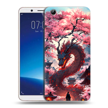 Силиконовый чехол на Vivo Y71 с принтом Дракон Японский Силиконовый чехол на Vivo Y71 с принтом Дракон Японский