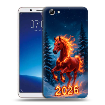 Силиконовый чехол на Vivo Y71 с принтом Новый год коня