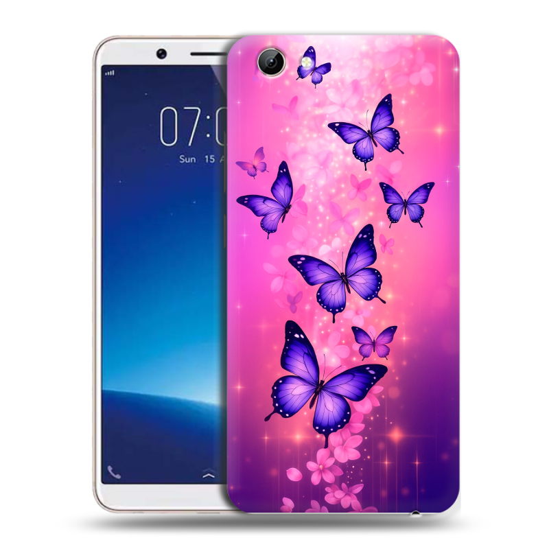 Пластиковый чехол на Vivo Y71 с принтом Бабочки Пластиковый чехол на Vivo Y71 с принтом Бабочки