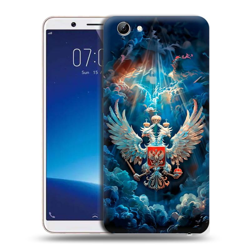 Пластиковый чехол на Vivo Y71 с принтом Герб флаг России Пластиковый чехол на Vivo Y71 с принтом Герб флаг России
