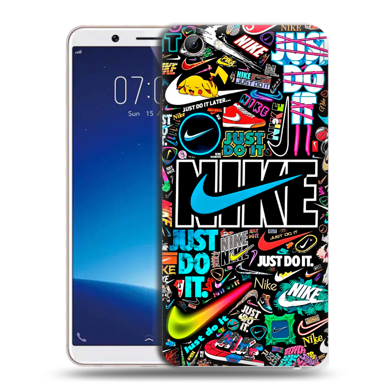 Пластиковый чехол на Vivo Y71 с принтом найк nike черный Пластиковый чехол на Vivo Y71 с принтом найк nike черный