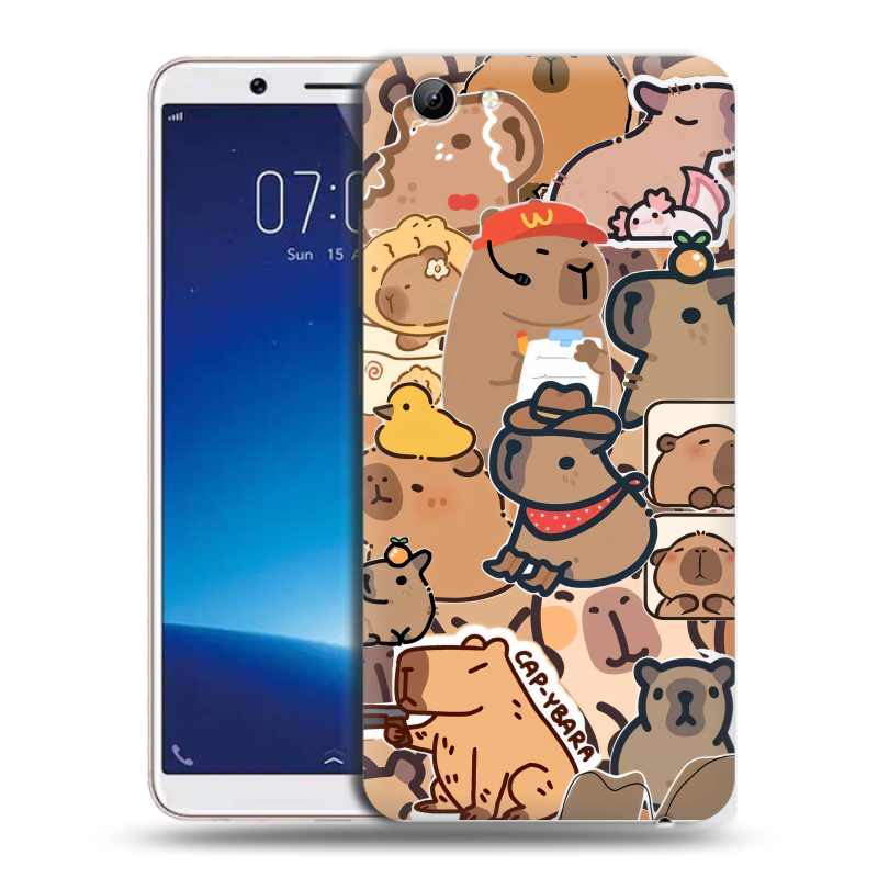 Пластиковый чехол на Vivo Y71 с принтом капибара Пластиковый чехол на Vivo Y71 с принтом капибара